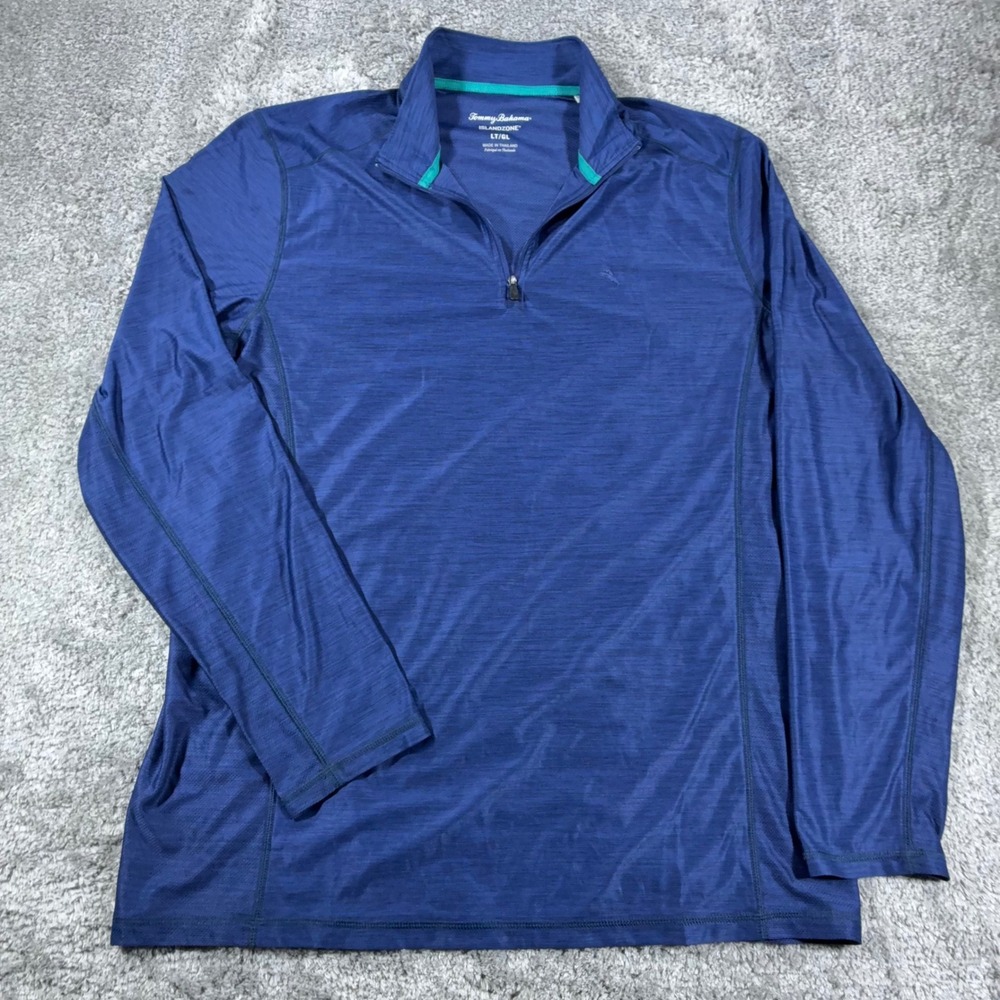 Tommy Bahama IslandZone 1/4 Zip Pullover Mens LT Tall Blue Golf Performance - Picture 2 of 10